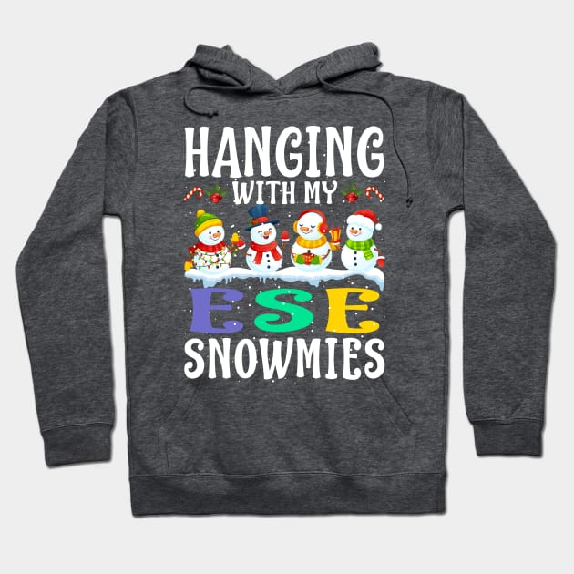 Hanging With My Ese Snowmies Teacher Christmas Hoodie by intelus